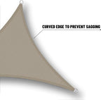 SUNNY GUARD Waterproof Sun Shade Sail 12' x 12' x 12' Taupe Triangle UV Block - Image 4