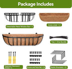 Halatool 2 Pack Heavy-Duty Metal Deck Railing Planter Box, 24 Inch - Image 8