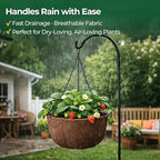 T4U Hanging Planters for Outdoor Plants, 10 Inch 4 Pack Fabric Hanging Baskets - Image 4
