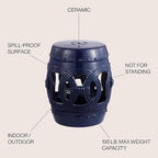 JONATHAN Y TBL1022B Lucky Coins 16" Chinese Ceramic Drum Indoor/Outdoor Garden - Image 5