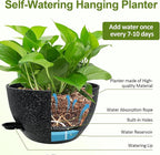 WOUSIWER Self Watering Hanging Planters, 2 Pack 12'' Plastic Pots - Image 6