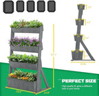 DoCred Vertical Wooden Raised Garden Bed, 4 Tier Garden Planters Freestanding - Image 6