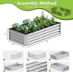 2PCS 4x2x1FT Galvanized Raised Garden Bed, Galvanized Planter Raised Garden - Image 4
