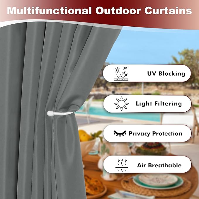 HolidayIdeas Grommet Top Outdoor Curtains - Image 3