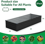 Vengarus 8x2x1FT Galvanized Raised Garden Bed Kit, Outdoor Metal Planter Box - Image 2
