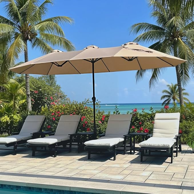 PHI VILLA 15ft Large Patio Umbrellas by PHIVILLAThepioneerofcomfortablehouseholdsupplies