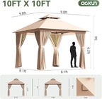 Aoxun Outdoor Gazebo for Patio 10x10 Metal Frame Canopy - Image 7