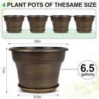 16 inch Plant Pots Outdoor Planters，4 Pack Large Plastic Flower Pot - Image 4