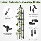 Garden Obelisk Trellis for Climbing Plants Outdoor 6 Ft Rose Bush Round Trellis - Image 4