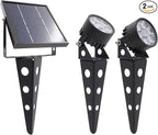 Legacy Mini 50X Twin Solar-Powered Spot Lights LED Spotlight Flag Pole Light by SolarLightMart
