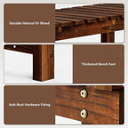 35.5" Outdoor Garden Bench, Weatherproof Patio Benches 2-Person Seat Backless - Image 5