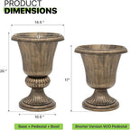Magshion 20" Urn Planters for Outdoor Plants, Large Decorative Front Porch - Image 2