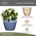 Classic Home and Garden Corinthian Resin Flower Pot Planter, Desert Tan - Image 2