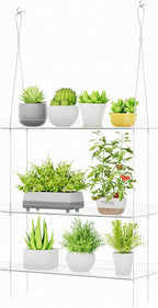 Lifewit 3-Tier Window Plant Shelves 15", Acrylic Adjustable Hanging Floating by Lifewit
