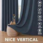 H.VERSAILTEX Linen Blackout Curtains 63 Inches Long 100% Absolutely Blackout - Image 7