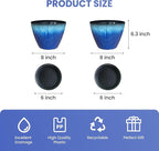 Pack of 2 Flower Pots, Plastic Plant Pots - Image 2