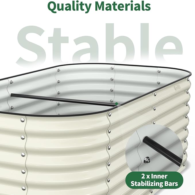 Kesfitt Raised Garden Bed Outdoor, Galvanized Steel Metal Raised Bed Planter - Image 7