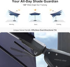 PURPLE LEAF 10 Feet Patio Umbrella Outdoor Cantilever Solar Powered LED Swivel - Image 2