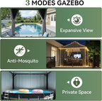 Aoxun Outdoor Gazebo for Patio 10x10, Metal Frame Canopy - Image 8