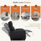 Sweetcrispy Recliner Chair PU Leather Recliner Sofa No Massage, Home Theater - Image 7