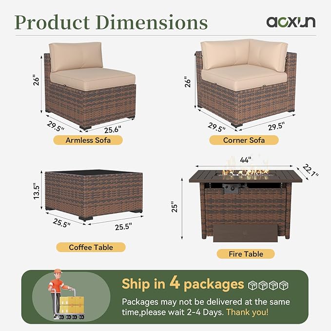 Aoxun 12 Piece Patio Furniture Set - Image 7