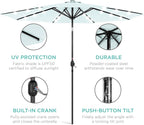 Best Choice Products 10ft Solar Polyester LED Lighted Patio Umbrella w/Tilt - Image 5