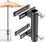 Heavy Duty Deck Railing Umbrella Holder, Adjustable Patio Umbrella Stand by Lifeswell