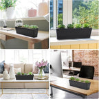 GREANER 12x3.8 Inch Herb Planters, 1 Pack Rectangle Window Boxes - Image 6