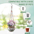 17''，2 Pack Macrame Plant Hanger, Handmade Glass Bead Plant Hanger Colorful - Image 5