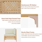 LYNSLIM Outdoor Patio Furniture Set, Wicker Outdoor Sectional Set, Boho Patio - Image 4