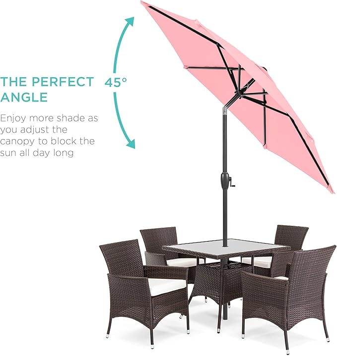 Best Choice Products 7.5ft Heavy-Duty Round Outdoor Market Table Patio Umbrella - Image 2