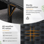 Valita 3-Piece Outdoor PE Rattan Furniture Set Patio Black Wicker Conversation - Image 5