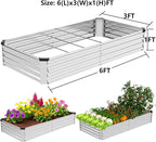 2 Pack 6x3x1FT Galvanized Metal Raised Garden Bed Kit - Image 2