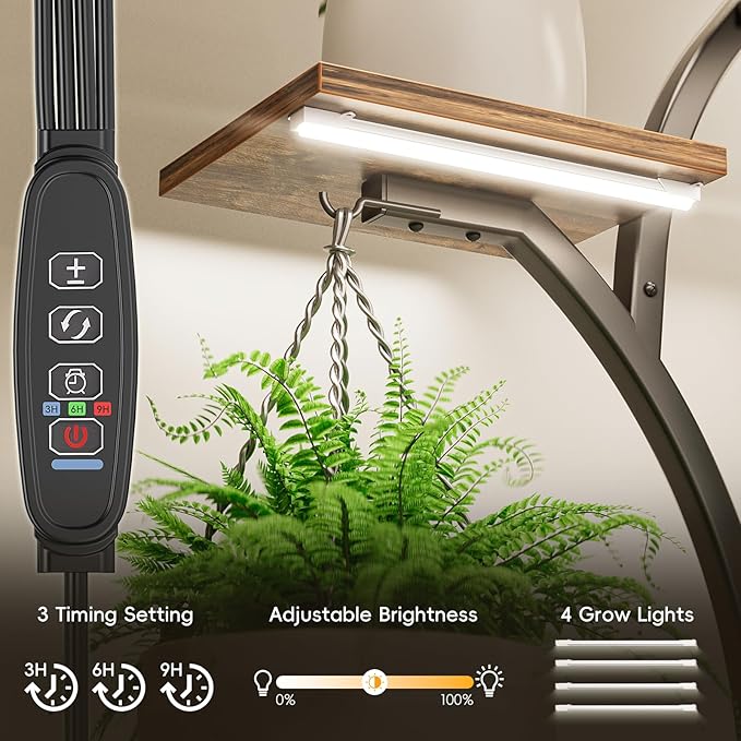 Plant Stand Indoor with 4 Grow Lights - Image 4