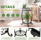 TOSKING 2 Tier Metal Plant Stand Indoor Outdoor, Rustproof Stable Plant Stands - Image 3