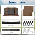 13x13FT 6-Sided Pop Up Gazebo Tent，One-Push Setup Canopy Tent - Image 9