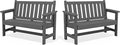 SERWALL Outdoor Bench, HDPE Outdoor Benches Weatherproof, 2-Person Garden Bench by SERWALL