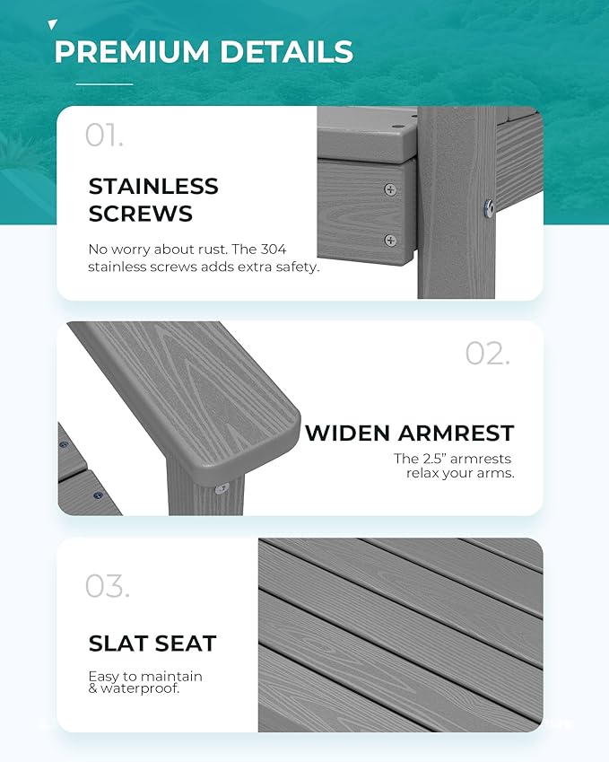 SERWALL Patio Dining Table and Bench Set - Image 5
