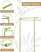 5-Pack Heavy Duty Plant Support Stakes, Metal Plant Ring Cages - Image 2