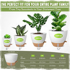 Self-Watering Pots for Indoor Plants 4 Pack, 6/8/10/12 Inch Outdoor Planters - Image 2