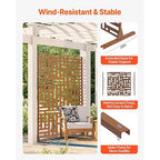 VEVOR Metal Privacy Screen, Outdoor Privacy Screens 3-Panel, Freestanding - Image 3