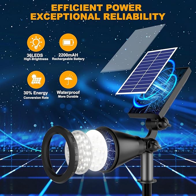 RGB Halloween Solar Lights Outdoor, 2 Modes Solar Spotlights Outdoor Waterproof - Image 6