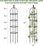 Garden Obelisk Trellis for Climbing Plants Outdoor 6 Ft Rose Bush Round Trellis - Image 2