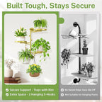 iDavosic.ly Rotating Window Plant Shelves, 3-Tier Metal Wall Stand - Image 5