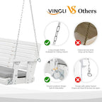 VINGLI Heavy Duty 880 LBS Patio Wooden Porch Swing Outdoor - Image 4