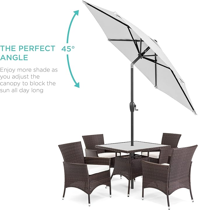 Best Choice Products 7.5ft Heavy-Duty Round Outdoor Market Table Patio Umbrella - Image 2
