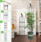 6ft Garden Obelisk Trellis for Climbing Plants-Rustproof Metal Pipe - Image 9