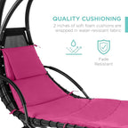 Best Choice Products Outdoor Hanging Curved Steel Chaise Lounge Chair Swing - Image 5