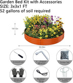 Galvanized Metal Planter Round Raised Garden Bed Kit - Image 3