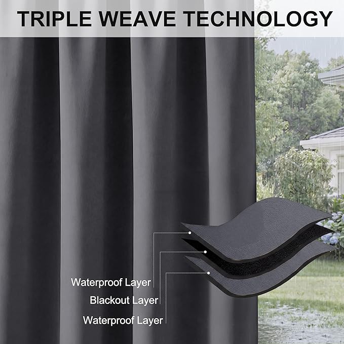 RYB HOME Extra Wide Outdoor Curtains - Image 7